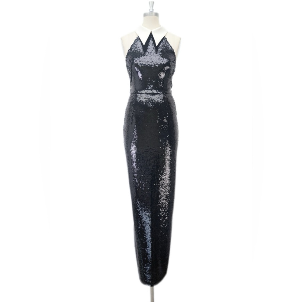 NWOT Bronx and Banco Wednesday Sequin Halterneck Maxi Dress Elegant - Picture 9 of 17